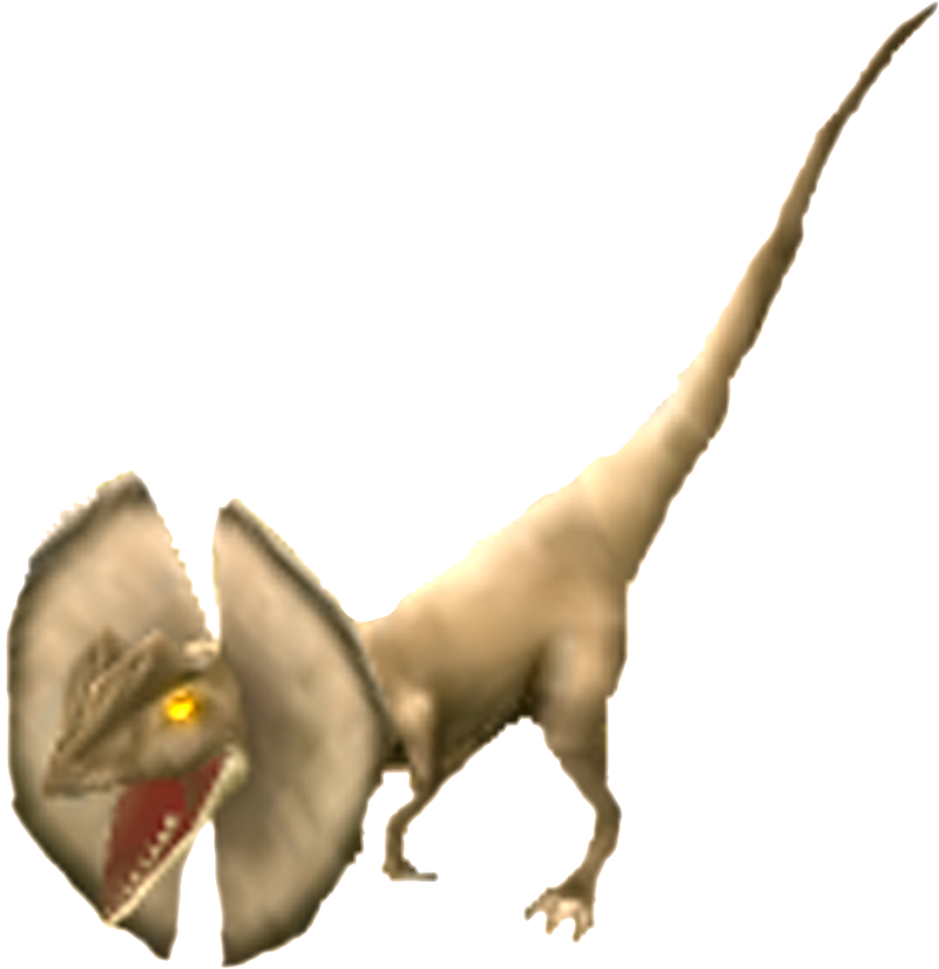 Dilophosaurus-render - Jurassic Park Dilophosaurus Png (1000x1000), Png Download