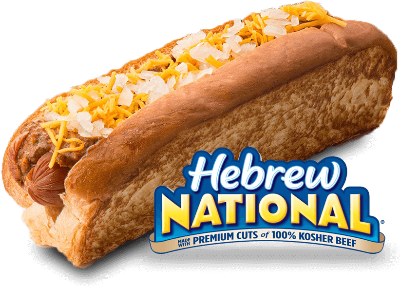 Hebrew National Beef Hot Dog, Mustard, Chili, Cheddar - Hebrew National Kosher Beef Bagel Dogs - 7.6 Oz Box (824x687), Png Download