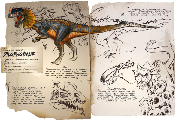 Dilophosaurus - Dilophosaurus From Ark (800x532), Png Download