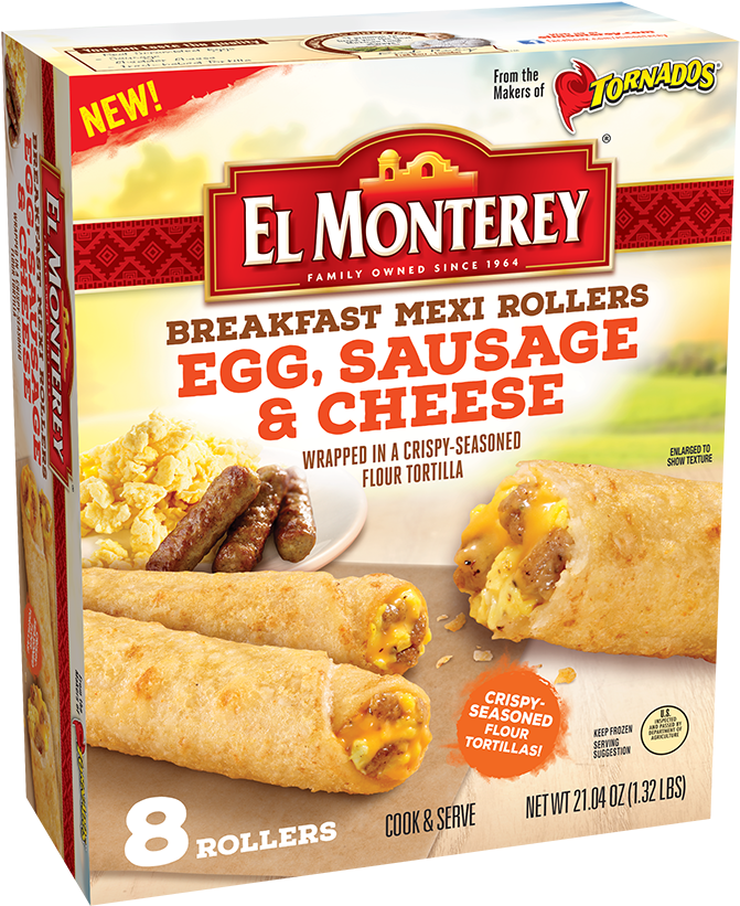 Click To Zoom - El Monterey Breakfast Mexi Rollers, Egg, Sausage (702x850), Png Download