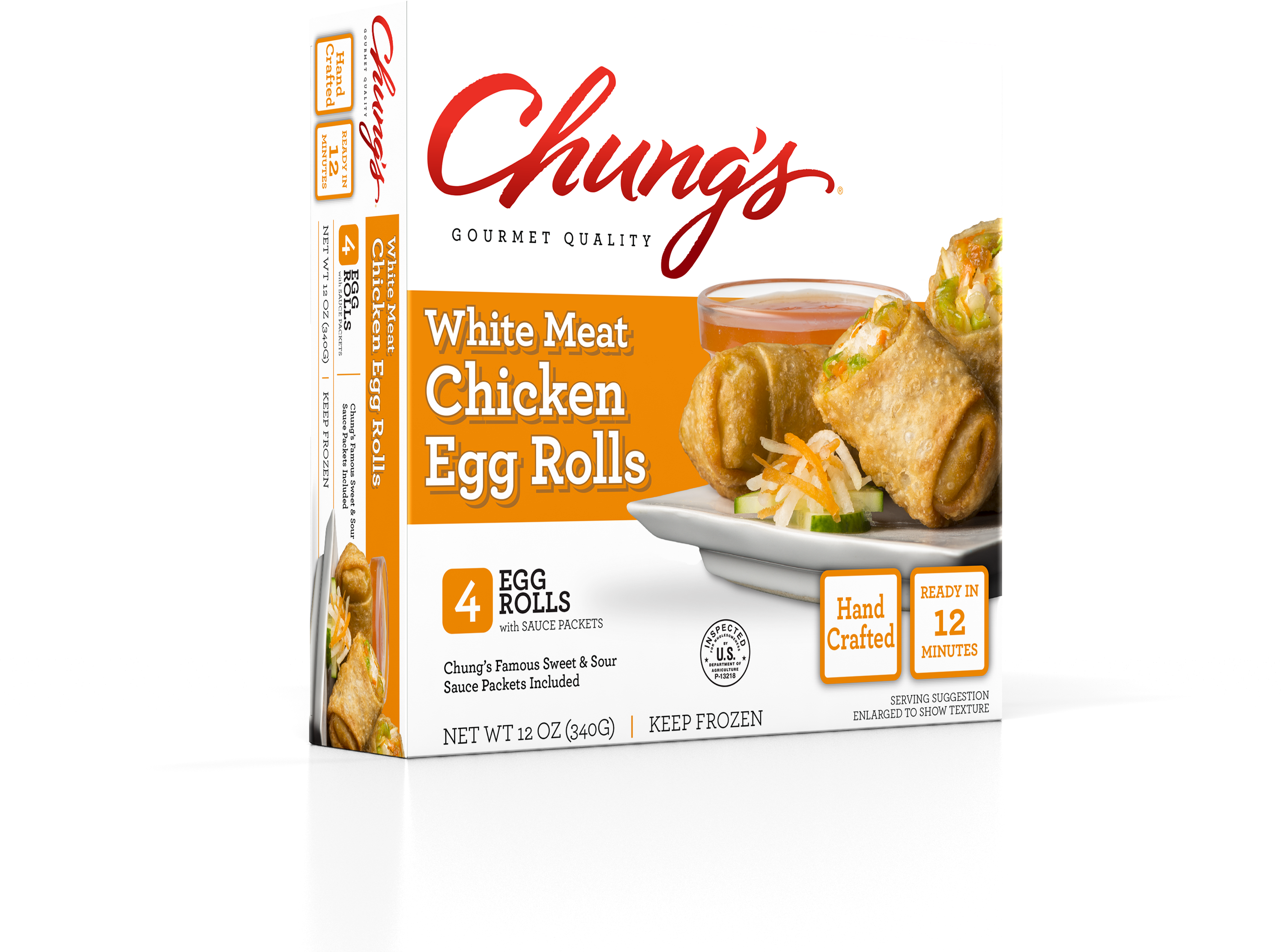 Chung's 4ct White Meat Chicken Egg Rolls - Chung's Egg Rolls, White Meat Chicken - 4 Egg Rolls, (3000x2767), Png Download
