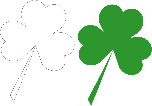 How To Set Use Shamrock Outline And Silhouette Svg - Shamrock Silhouette Png (600x420), Png Download