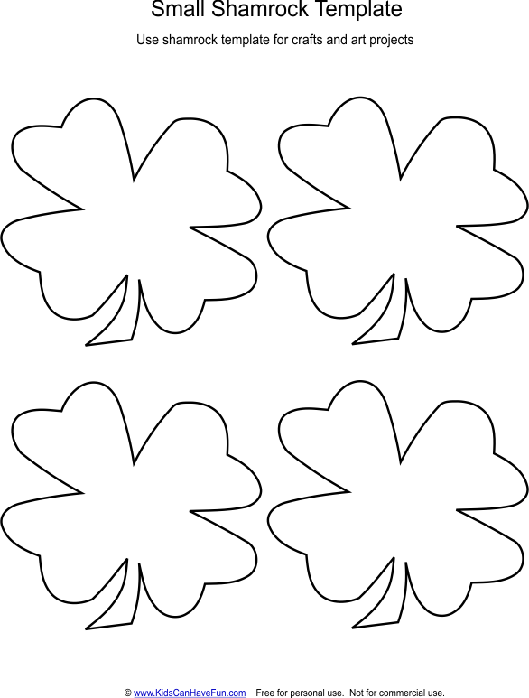 Small Shamrocks Template For St - Saint Patrick's Day (586x773), Png Download