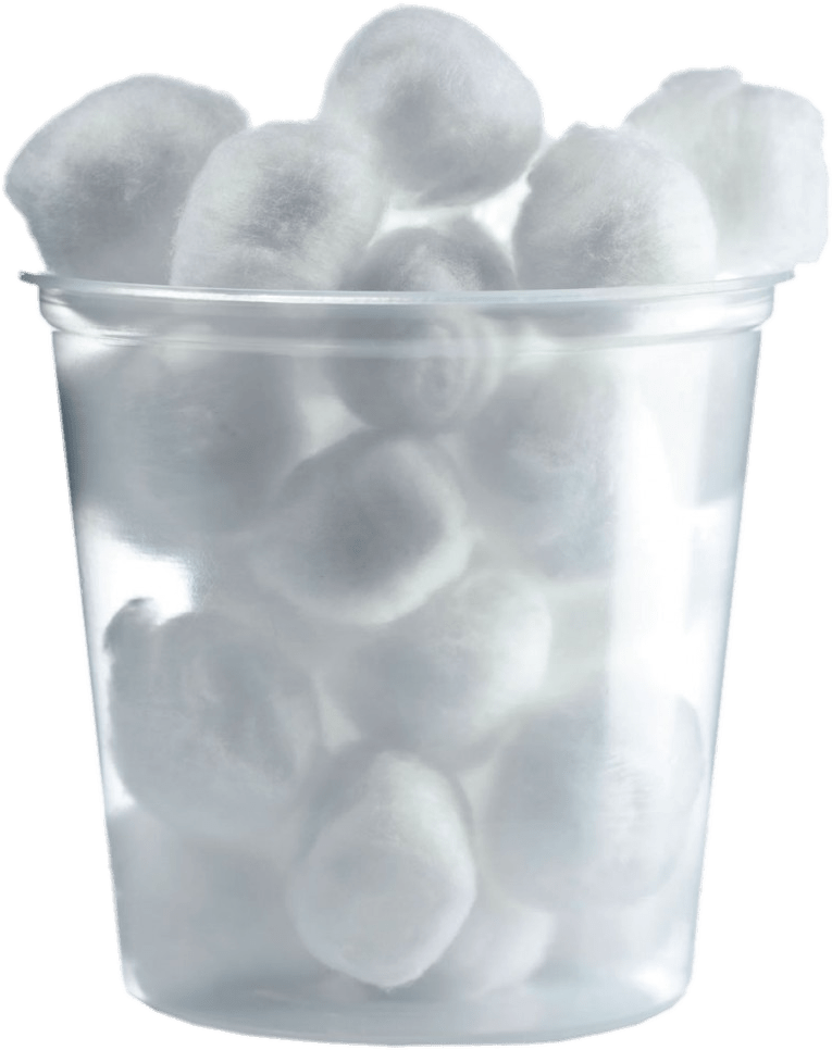 Cotton Balls In Plastic Cup - Bolitas De Algodón Dibujo (1000x1000), Png Download