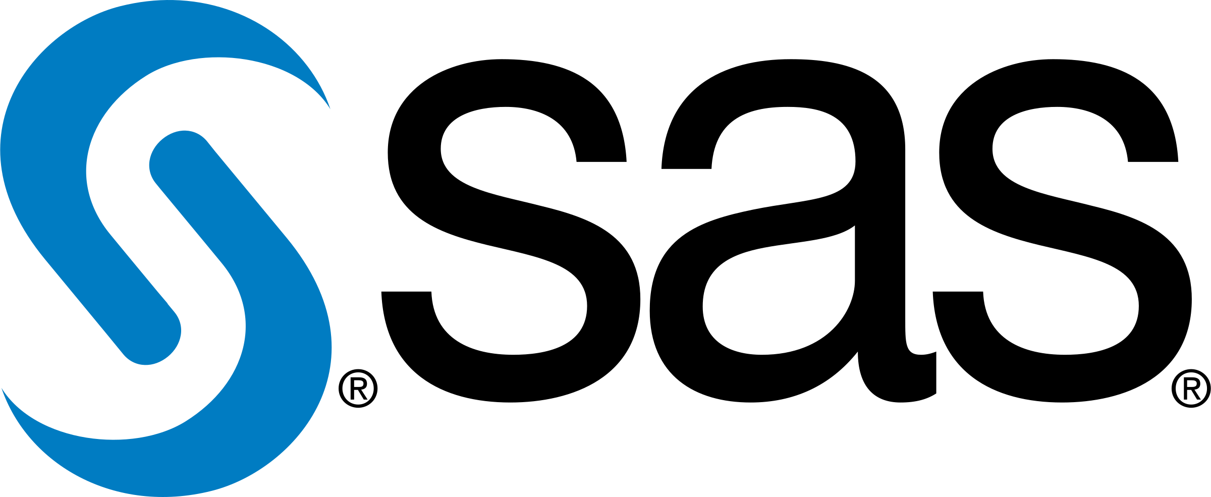 Sas Logo Png Transparent - Sas Institute Logo Png (2400x985), Png Download