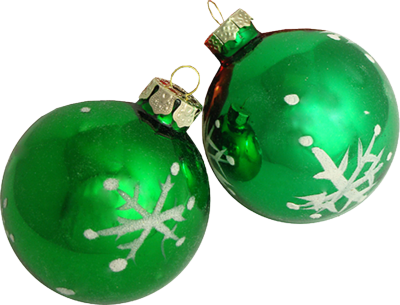 Psd Detail - Green Christmas Ornament Png (400x305), Png Download