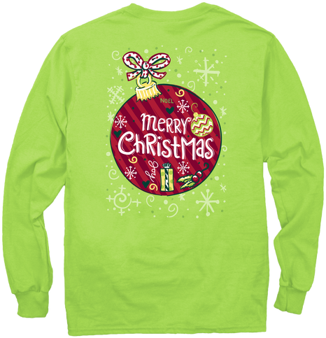 Merry Christmas Ornament-christmas Shirt, Christmas - Sweater Merry Christmas Girls (490x505), Png Download