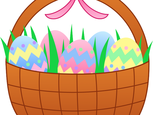 Easter Basket Bunny Clipart Cute - Cartoon Easter Eggs (640x480), Png Download
