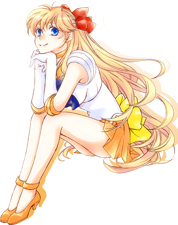 Sailor Venus Render 2 By Orihimeyuuka - Sailor Moon Venus Art (567x842), Png Download