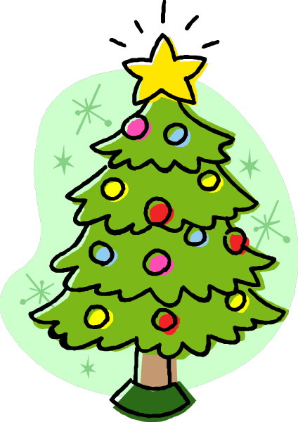 Christmas Tree - Decorating Cartoon Christmas Trees (424x600), Png Download