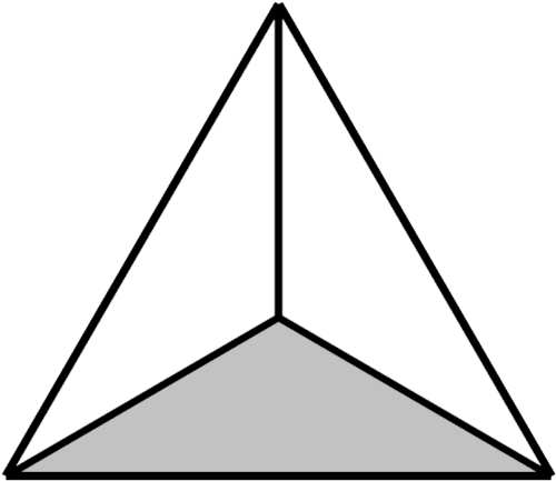 Definition Of 2d And 3d - Tetrahedron Plan (547x480), Png Download