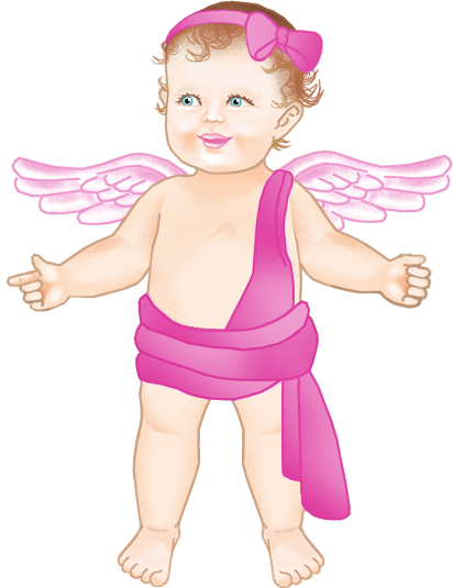 Pink Baby Angel Clipart - Pink Baby Angel Png (412x535), Png Download