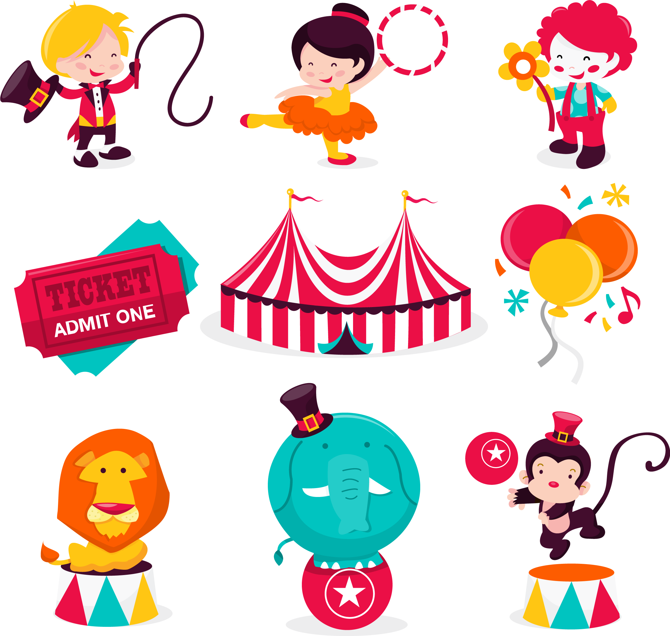 Circus Ringmaster Clip Art - Circus Characters (2264x2150), Png Download