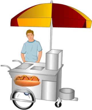 Hotdog Cart - Hot Dog Stand Transparent (420x420), Png Download