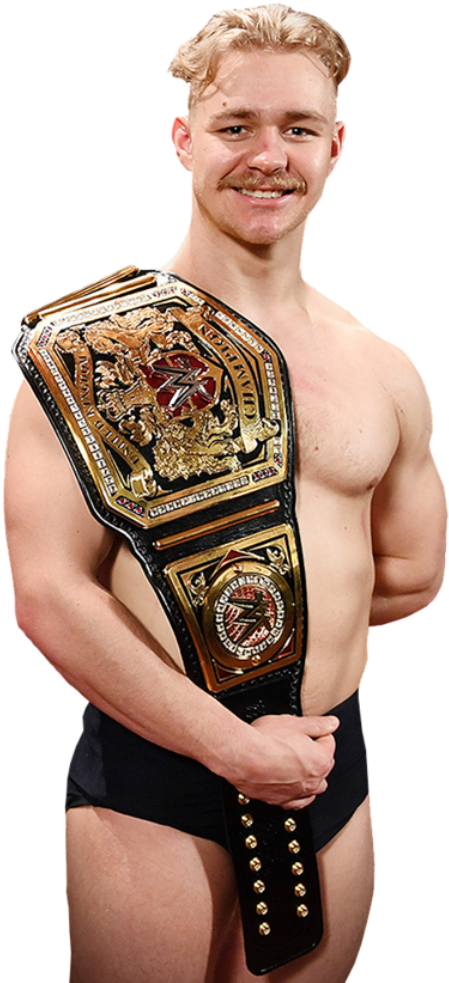 Tyler Bate With Wwe Championship - Tyler Bate Wwe Uk Champion (479x1024), Png Download