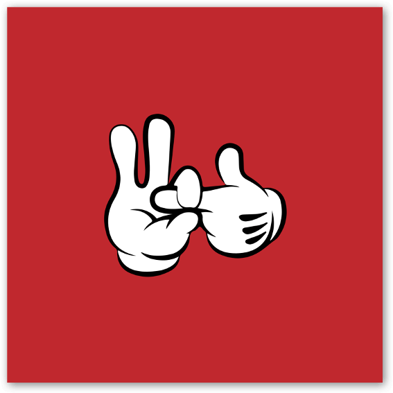 Mickey Mouse Sexy Hands Sticker - Mickey Mouse Hands Red (600x600), Png Download