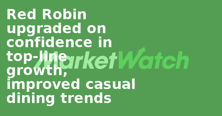 Red Robin Upgraded On Confidence In Top-line Growth, - Graphics (714x374), Png Download