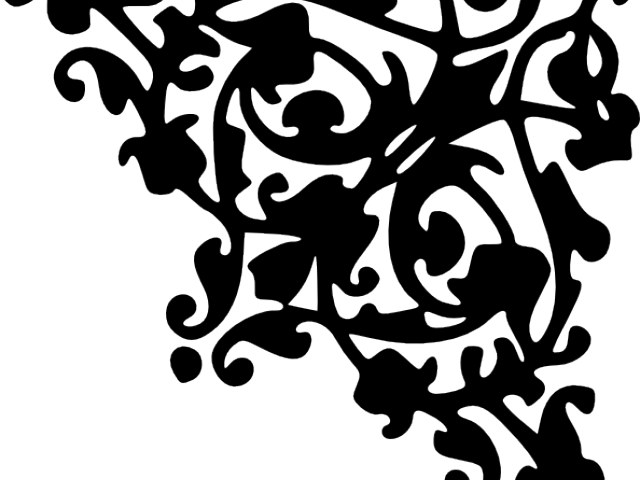 Decorative Line Gold Clipart Corner - Corner Designs Black And White (640x480), Png Download