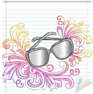 Sunglasses Sketchy Summer Doodle Vector Wall Mural - Doodle (400x400), Png Download