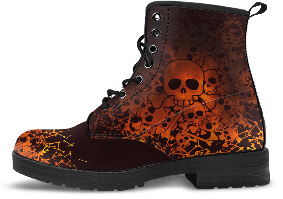 Skull Obsession Fire Skulls Boots - Botas Del Sol Y La Luna (928x764), Png Download