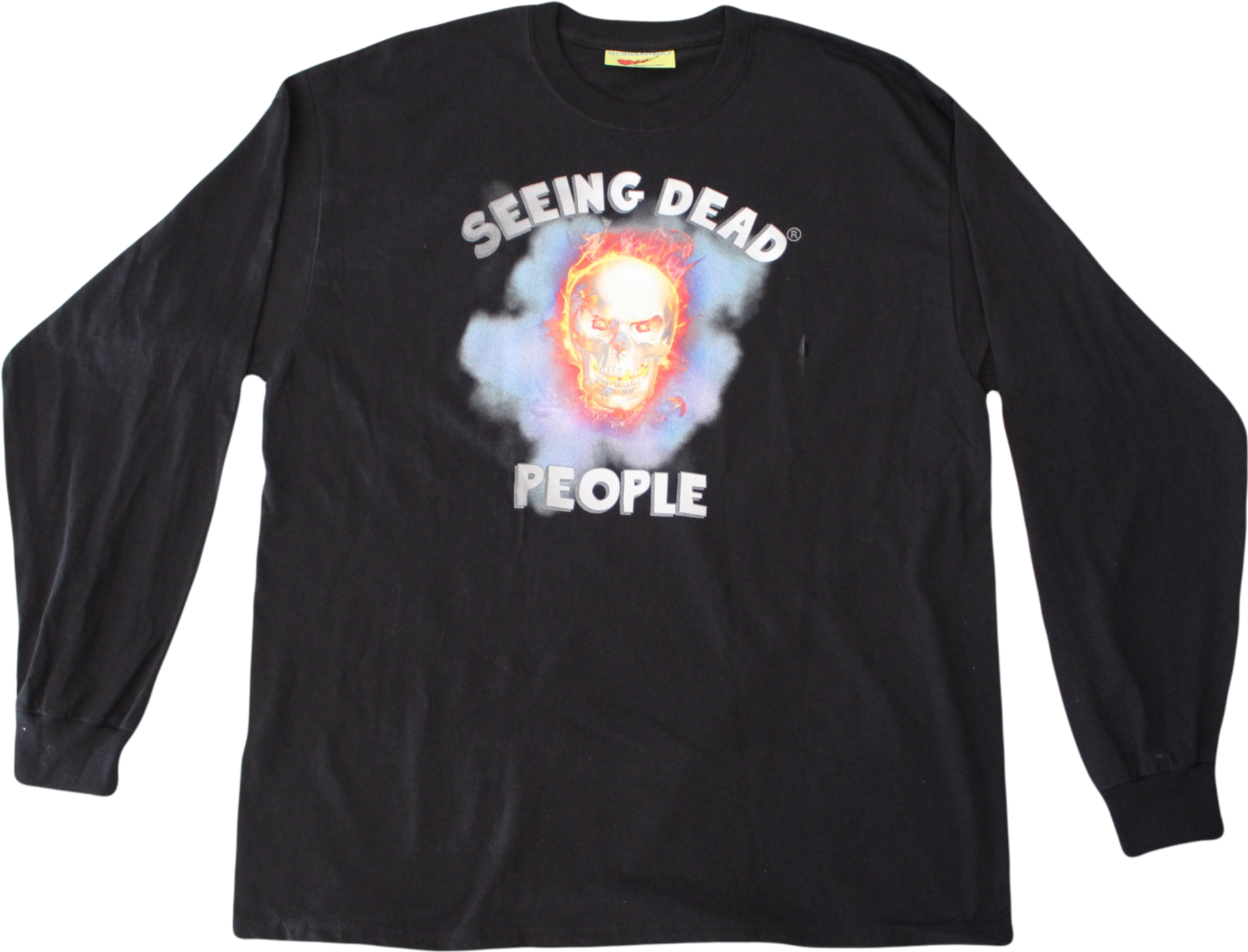 Image Of Black Fire Skull Longsleeve Shirt - Arch Enemy Men's Skull Baseball Jersey Small White (2005x1554), Png Download