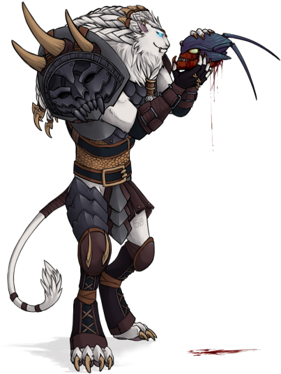 Rengar Strokes His New Trophy In A Complete Daze To - Drawing (500x606), Png Download