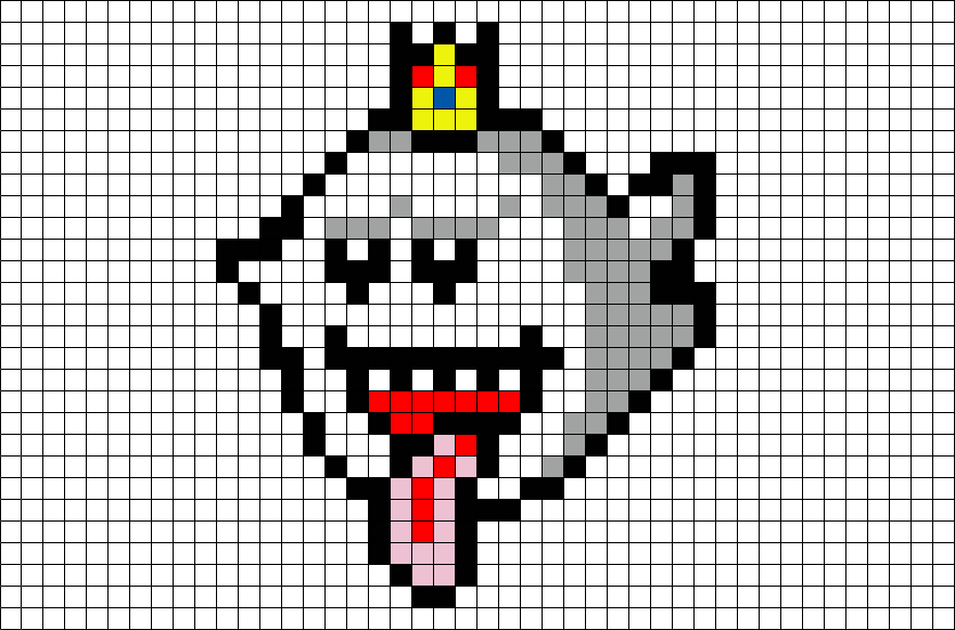 Pixel Art Boo Mario (880x581), Png Download