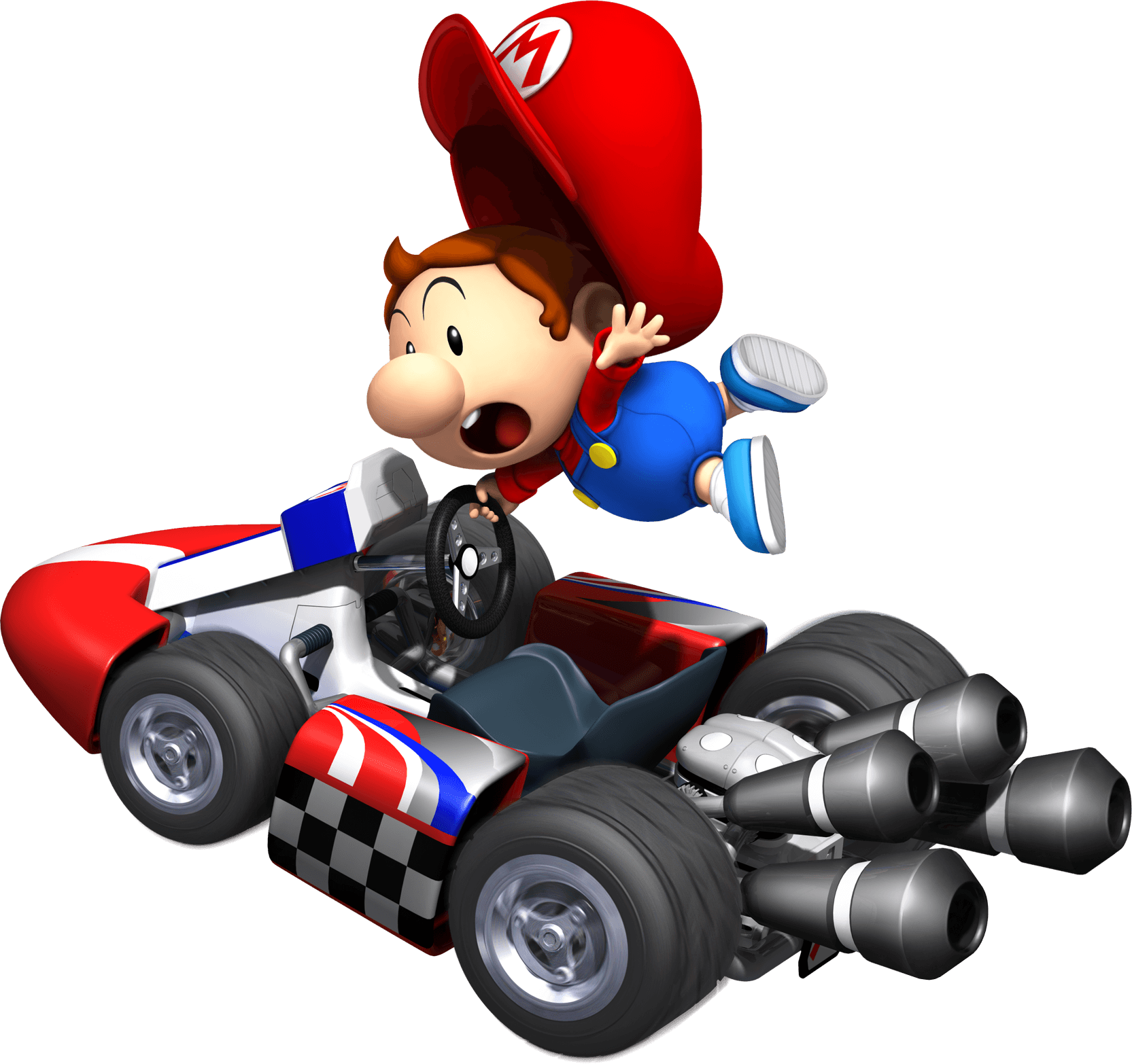 Baby Mario Driving Kart - Mario Kart Wii Baby Mario (1665x1566), Png Download