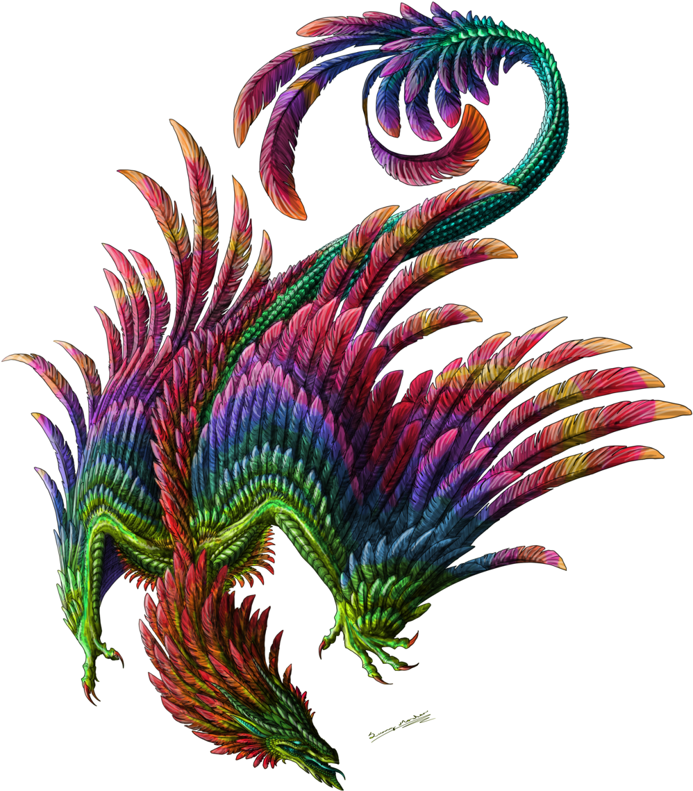Quetzalcoatl By Sunima - Serpent Ailé (1024x1186), Png Download