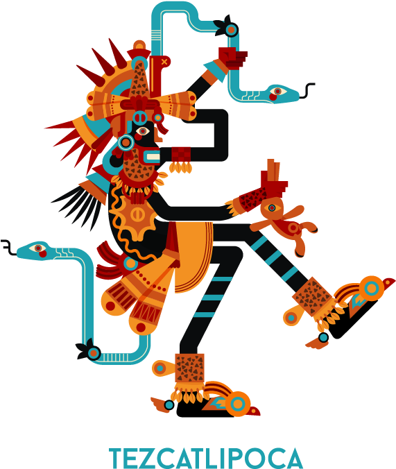 Tezcatlipoca & Quetzalcoatl On Behance Poster Pictures, - Tezcatlipoca (592x1018), Png Download