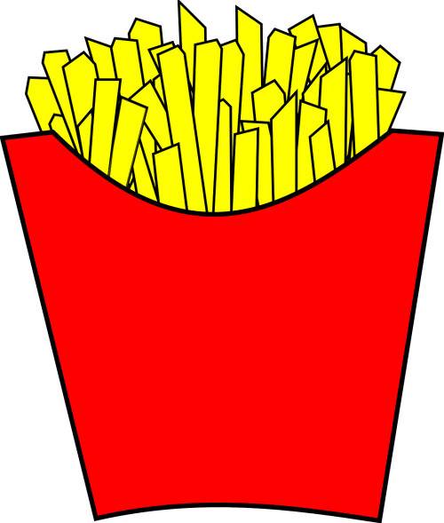 French Fries Png Cartoon (500x589), Png Download