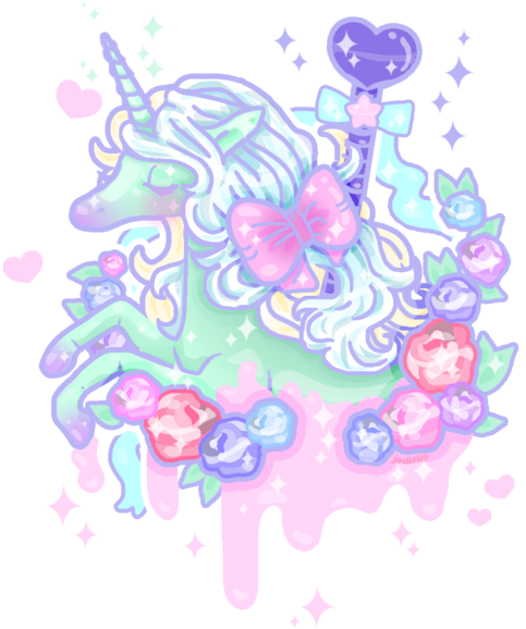 Unicorn, Pastel, And Cute Image - Unicornio Pastel Goth (500x588), Png Download