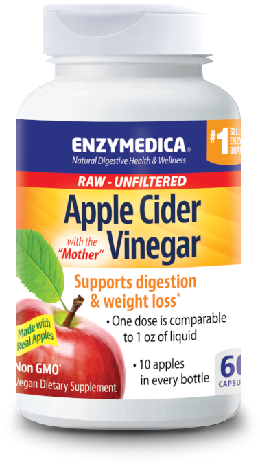 Apple Cider Vinegar - Enzymedica Apple Cider Vinegar (465x748), Png Download