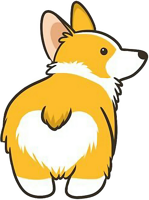 Clip Art Royalty Free Stock Unicorn Kawaii Freetoedit - Corgi Butt Drawing (486x652), Png Download