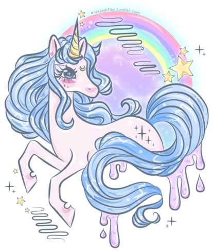 Unicorn, Kawaii, And Pastel Goth Image - Galaxy Unicorn Drawing (500x500), Png Download