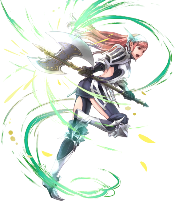 Cherche, Wyvern Friend - Anime Axe Pose (600x684), Png Download