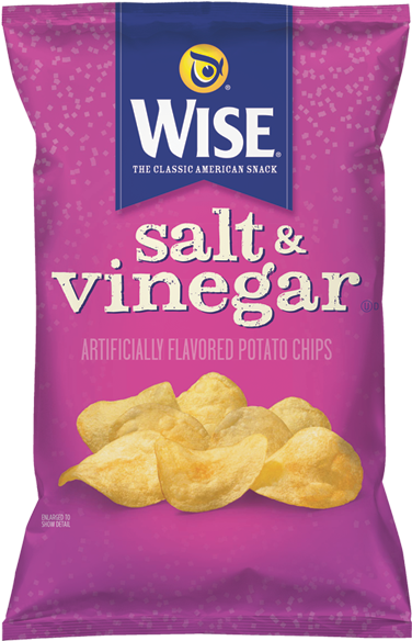 Potato Chips Salt & Vinegar - Wise Salt And Vinegar Chips (388x600), Png Download