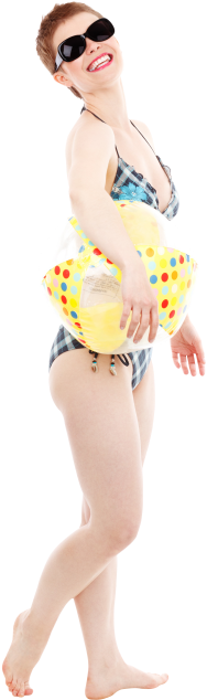 Happy Sexy Woman With Beach Ball Png Image - Transparent Animated Sexy Women (250x693), Png Download