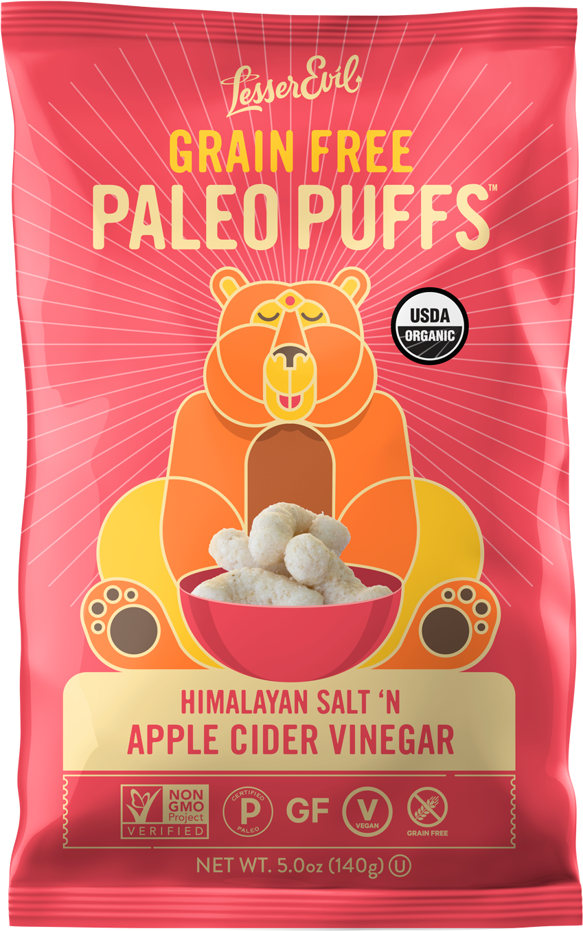 Paleo Puffs Apple Cider Vinegar - Lesser Evil Paleo Puffs (1000x1421), Png Download
