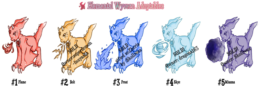 Baby Wyvern Adoptables For Sale[open] By Seraphenigma23 - Baby Wyverns (900x379), Png Download