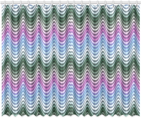 Green Purple Blue Waves Window Curtain 52"x84" - Roof (500x500), Png Download