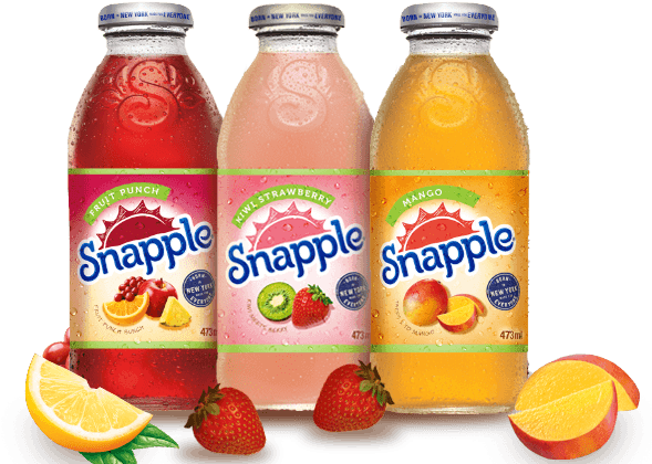 Bottles Of Snapple Soft Drinks - Snapple Kiwi Strawberry, 16 Fl Oz Glass Bottle (588x435), Png Download