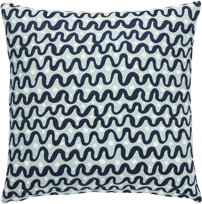 Kate Spade Blue Waves Pillow On Chairish - Kate Spade Waves Throw Pillow Color: Black/white (722x1000), Png Download