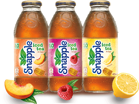 Bottles Of Snapple Iced Tea - Snapple Iced Tea Zitrone Zuckerfrei (587x435), Png Download