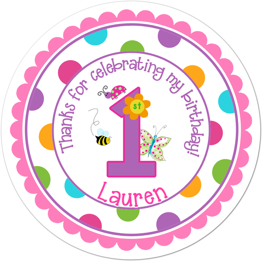 Garden Party Wide Polka Dot Border Personalized Sticker - Vita Crunch Granola, Almond - 2 Lbs (907 G) (1000x1000), Png Download