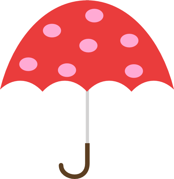 Polka Dot Umbrella Clip Art At Clkercom Vector Online - Small Umbrella Clip Art (582x599), Png Download