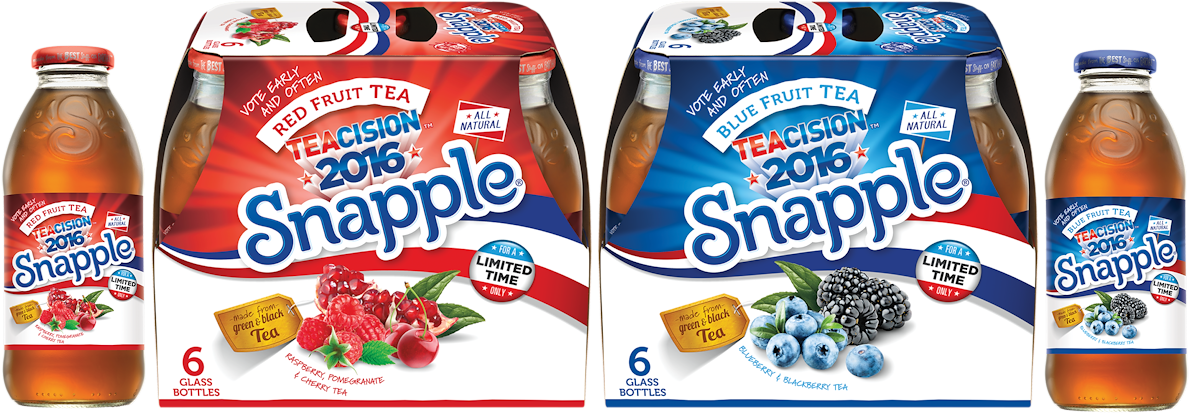Promotional Packaging - Snapple Red Fruit Tea, 16 Fl Oz Glass Bottles, 6 Pack (1280x989), Png Download