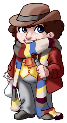 Link Back If You Use Online Fourth Doctor, Doctor Who, - Fourth Doctor Who Chibi (300x455), Png Download