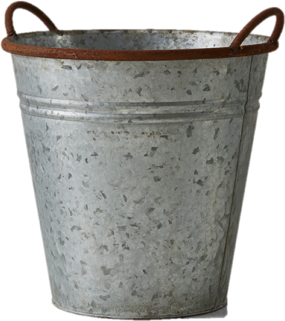 Rustic Zinc Bucket - Bucket (1800x1800), Png Download