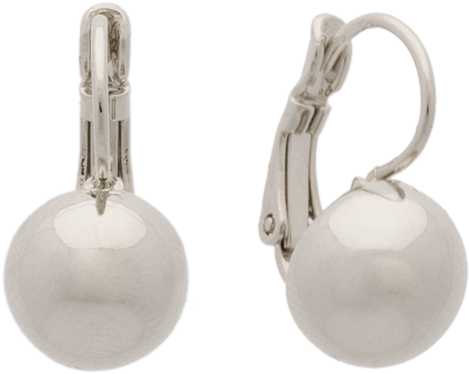 Silver Polished Ball Drop - Silver (500x500), Png Download